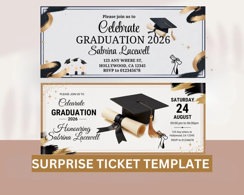 Graduation Ticket Request Graduation Ceremony Ticket Template 2026 | Graduation Invite | Diploma ...