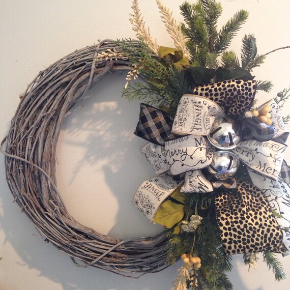 Christmas Wreath-Annie Gray-Silver Wreath-Sleigh Bells-Silver Bells-Silver Wreath-Grey and Sulver Wreath