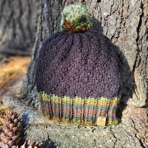 Earth Tones Knit Hat - Black