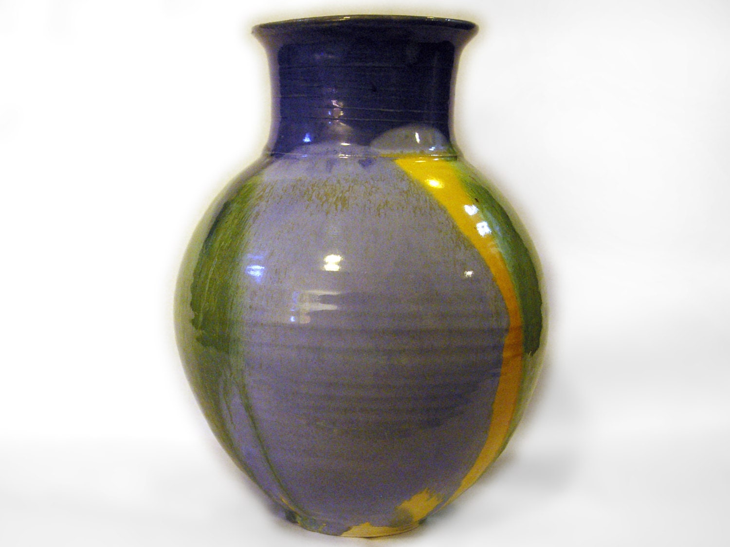 Large Spring Colored Earth Rainbow Vase. Flower, Green, Ivory, Blue ...