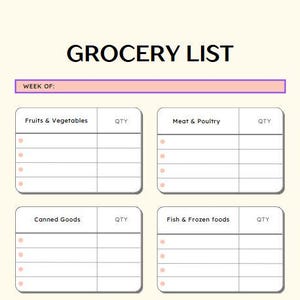 Druckbare Einkaufsliste-Planer