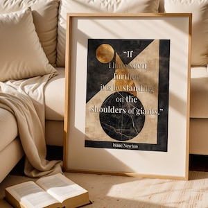 Isaac Newton Quote Wall Art | Inspirational Print | Modern Boho Home Office Decor | Digital Download Poster | Motivational Classroom Art