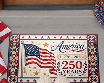 America 250 Years Doormat: 1776-2026 Patriotic Mat USA Semiquincentennial Decor