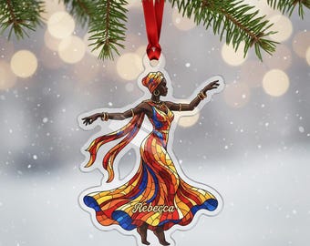 African American Women Acrylic Ornament, Cultural Holiday Decor