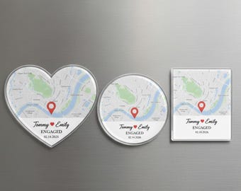 Custom Map Acrylic Magnet: Personalized Engagement Gift