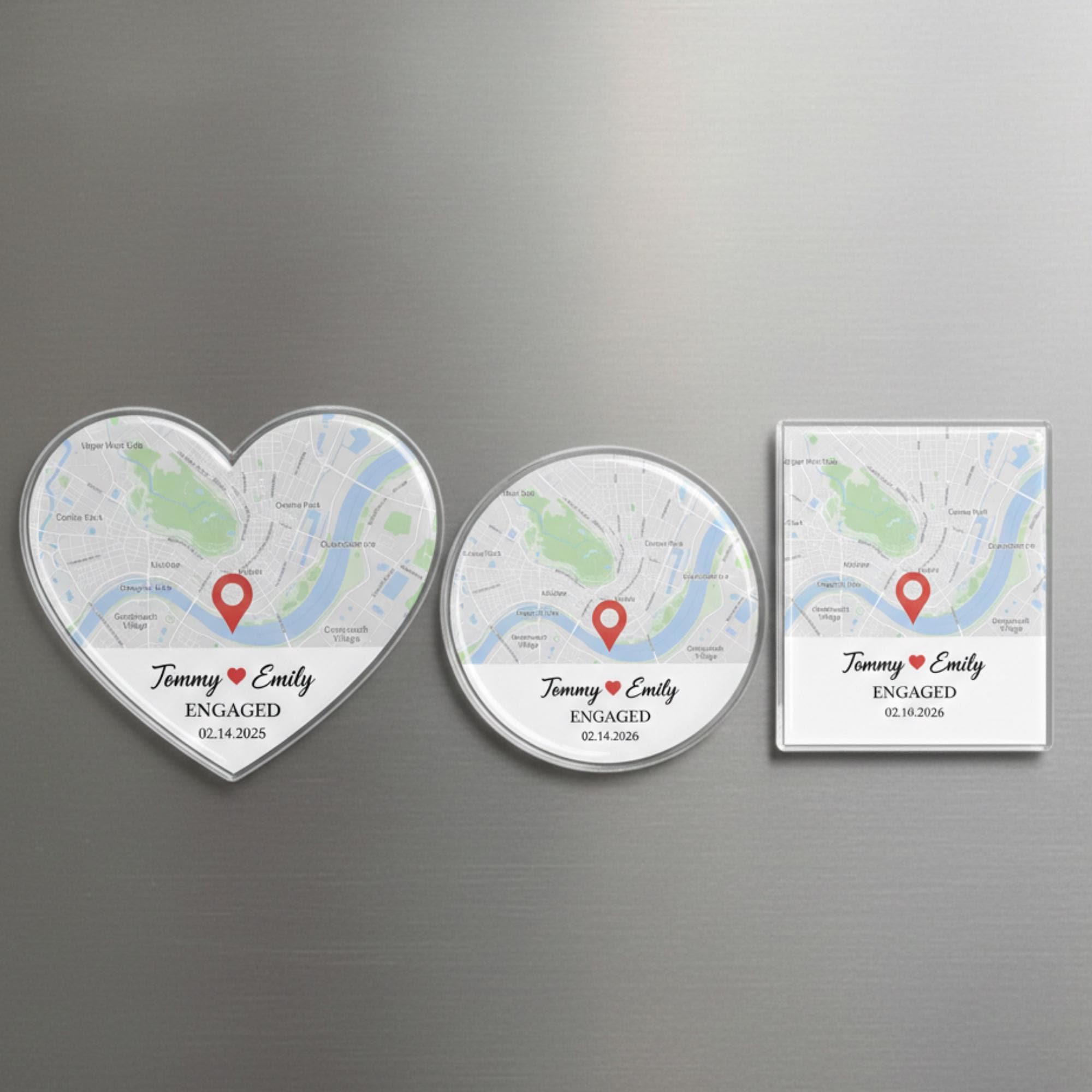 Custom Map Acrylic Magnet: Personalized Engagement Gift - Etsy