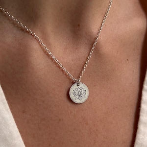 Sterling Silver Lotus Flower Pendant: Handmade Meditation Necklace
