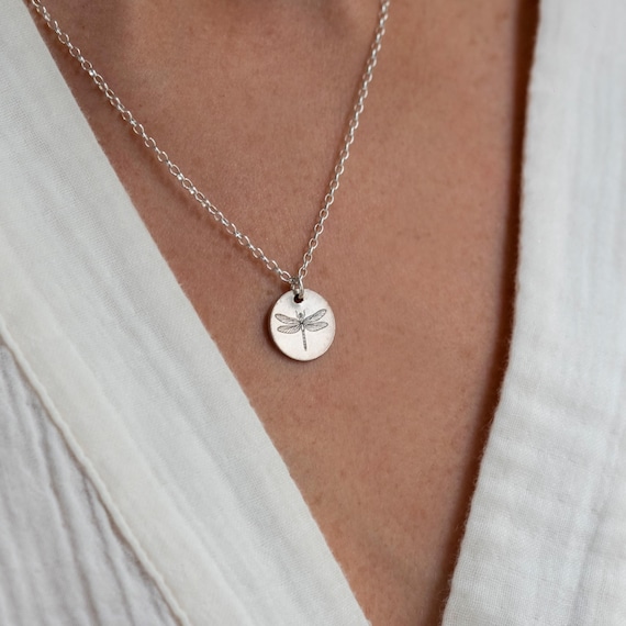 925 Sterling Silver Dragonfly Necklace: Handmade Transformation Symbol Pendant