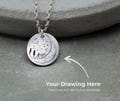 Personalized Silver Drawing Necklace, Custom Engraved Pendant from Your Drawing, Meaningful Gift for Mom product logo