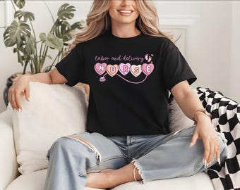 Labor and Delivery Nurse Valentine PNG • L&D Nurse Love Sublimation Design • Nurse Valentine’s Day PNG • OB Nurse Heart Shirt Download