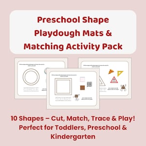 Shape Playdough Mats & Matching Activity Pack | Montessori Preschool Printable for Kids (Digital Download)