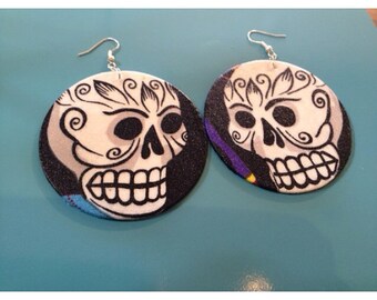 Sugar skull Day of the dead earrings (dia de los muertos)