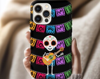 Dia de Muertos Phone Case, Day of the Dead, Phone Case Halloween, Tough Phone Cases for iPhone 17 16 15 14 13 12 11 Pro Max Samsung S25 24
