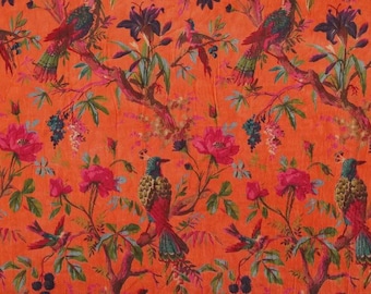 Tela de terciopelo con estampado de animales de la selva, pájaros tropicales y flores, tela de tapicería con estampado de cebra y leopardo, tela de terciopelo para cortinas y cojines cortada a medida.