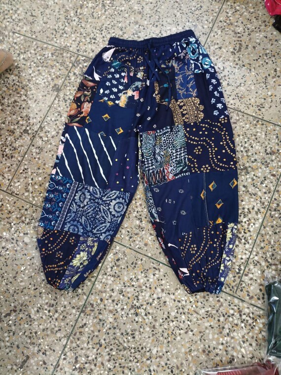 Handmade Cotton Patchwork Harem Pants: Vintage Bo… - image 5