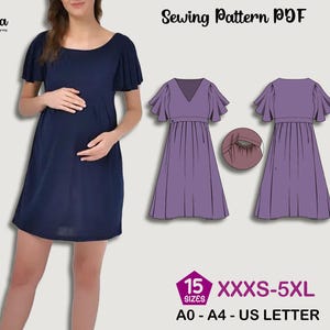Nursing dress pattern|  Women dress pattern| mother dress pattern| breastfeeding dress plus size sewing pattern|  digital sewing pattern pdf