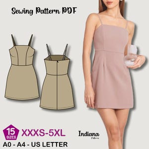 Classy Straight Dress Sewing Pattern | Minimalist Strap Dress PDF | Elegant Bodice Design | Women sewing pattern| Digital Download