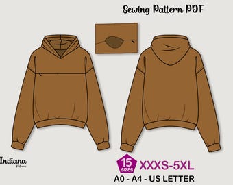 PDF Nursing Hoodie Pattern | Breastfeeding Sweatshirt Sewing Pattern | Women’s Zip Hoodie | 15 Sizes