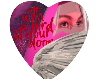 Phoebe Bridgers Fine Art Print, Moon Song Lyrics, Like a Dog With a Bird at Your Door Painting, Phoebe Bridgers Fan Art, Valentine Heart Art