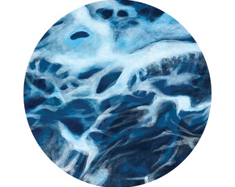 Seascape Ocean Foam 12" x 12"  Fine Art Print, Ocean waves seascape, Beach and Sea print of Painted Artwork, PICTURED: 5x5