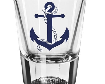 Custom Shooters Lets Get Nauti Heart Custom Shooter Glasses Anchor Wedding Shooters 292 Nautical Wedding Shooters