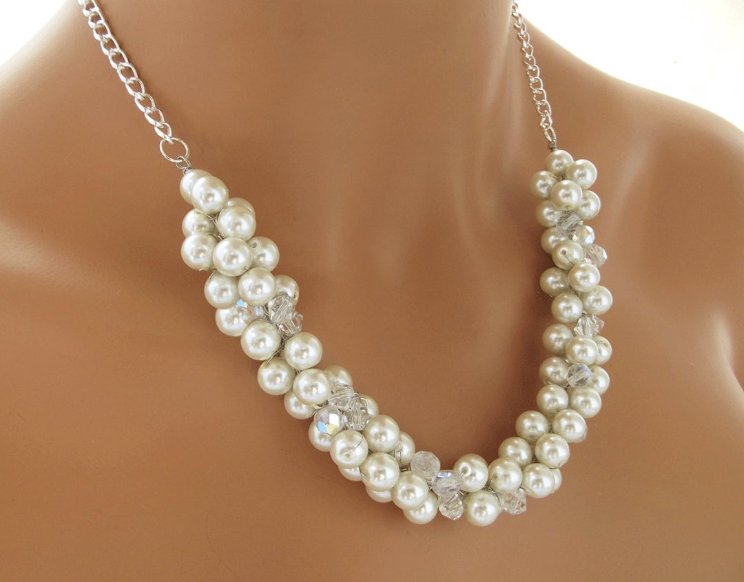 Chunky Ivory Pearl Necklace Wedding Jewelry for Brides - Etsy