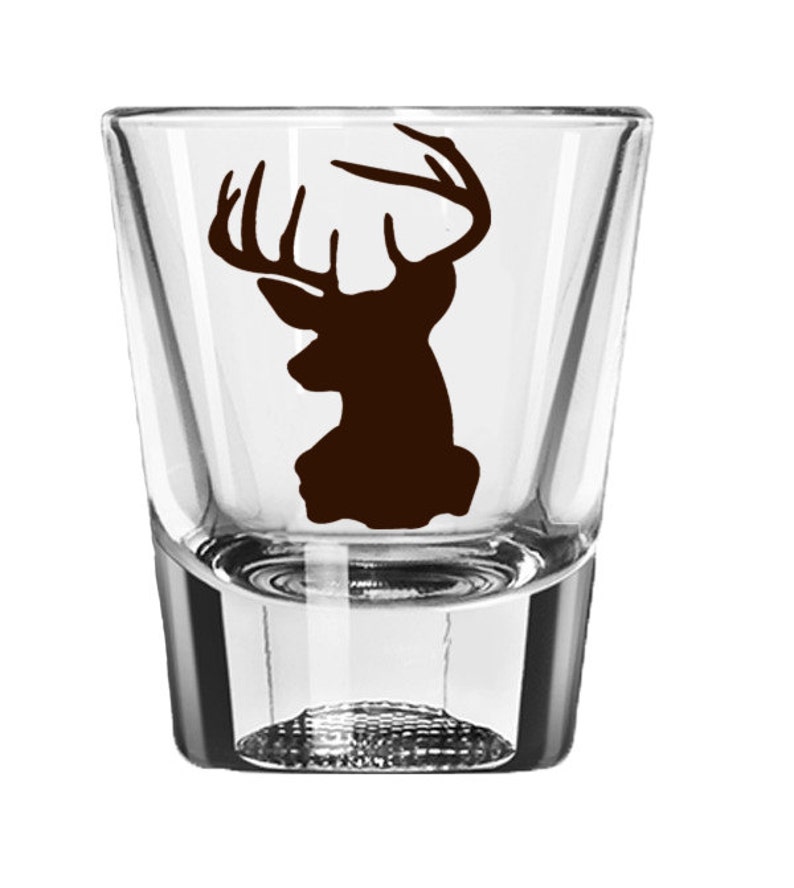 Deer Head Shot Glass Deer Antlers Country Wedding Hunting Etsy