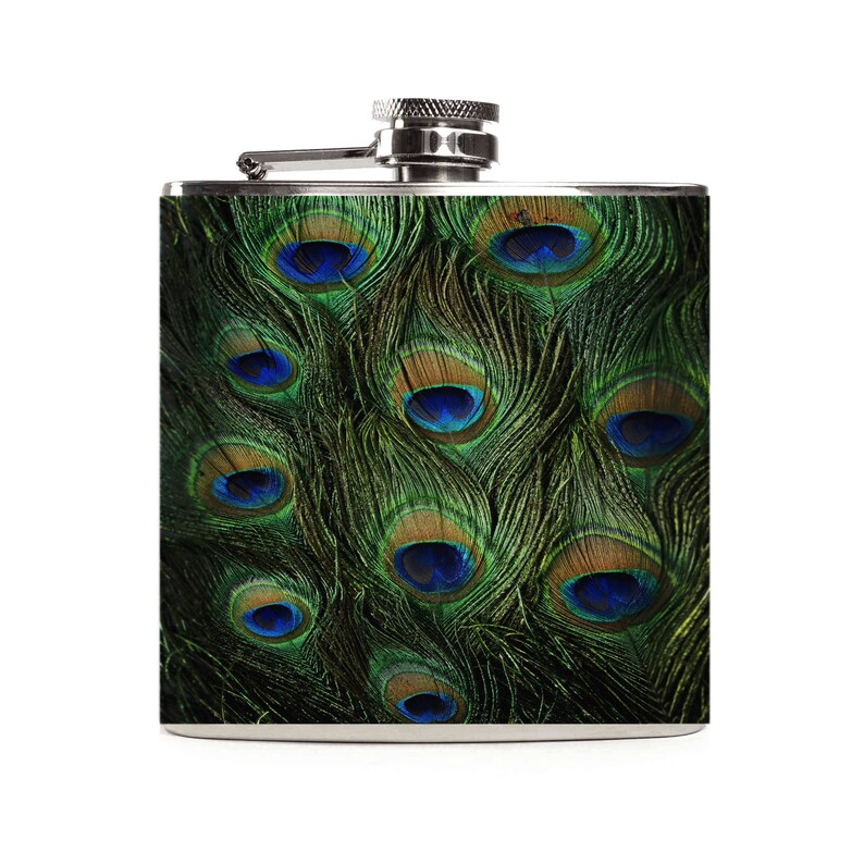 Peacock Feathers Flask Unique Flasks for Women Personalized Etsy