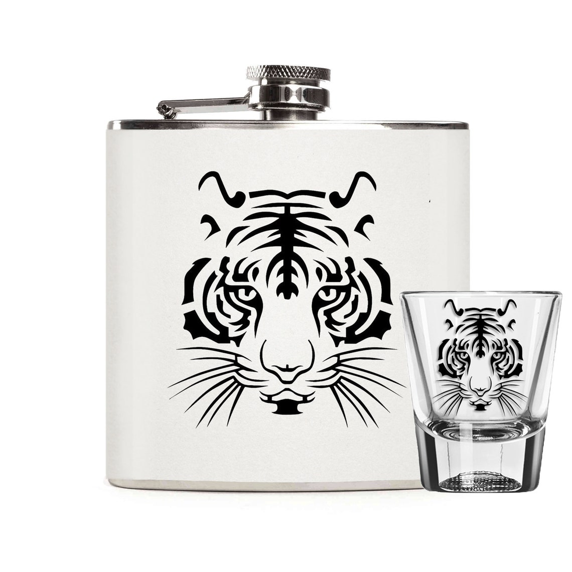 Tiger Gift Flask Tiger Flask Personalized Flask Flasks for Etsy