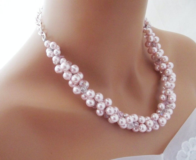 pink wedding necklace