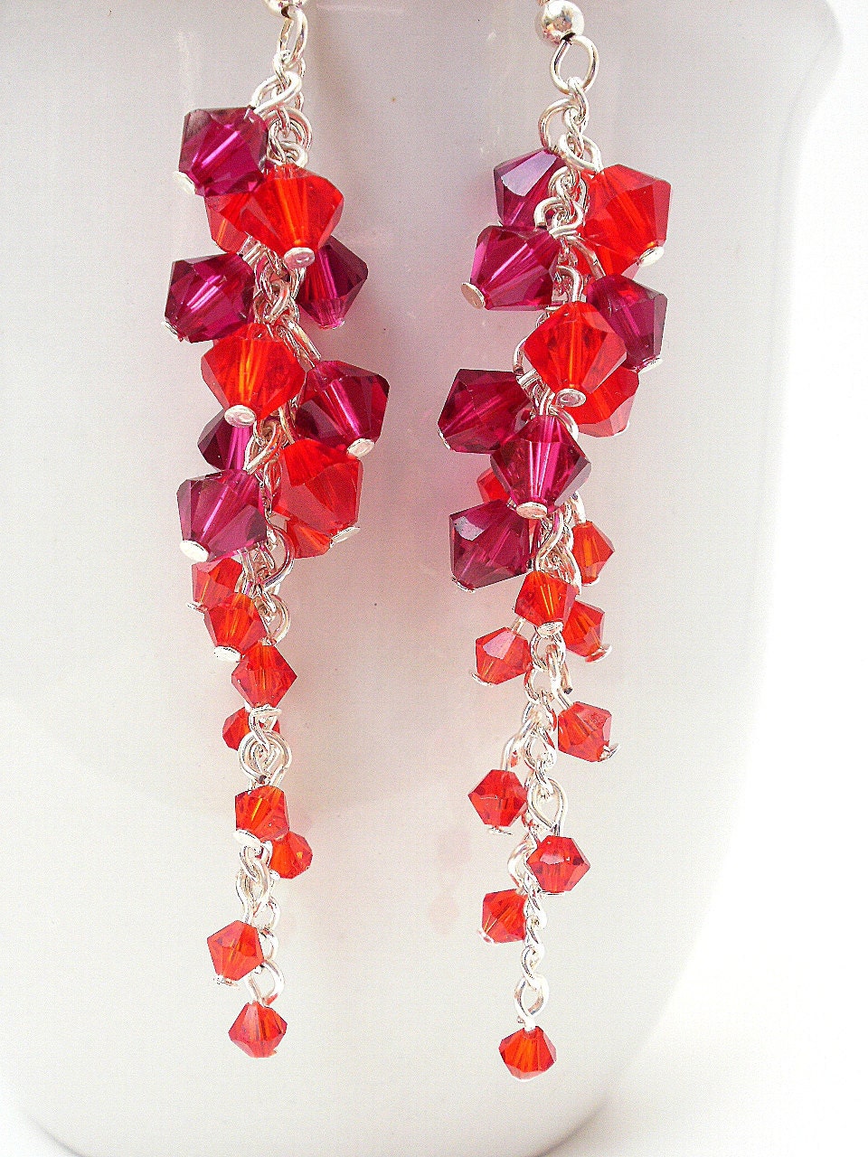 Latest New Red Jhumka Earring with Red Rhin stone dangler