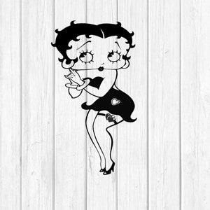 Betty Boop Vinyl Sticker Decal - Waterproof, Self-Adhesive For Laptop, Car, Wall, Cornhole