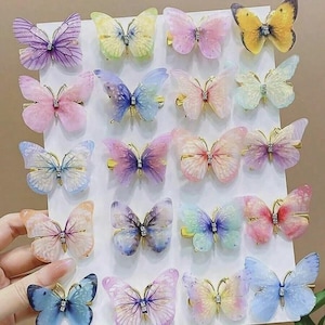 Conjunto de 18 Presilhas de Cabelo Borboleta Coloridas para Meninas - Acessórios de Cabelo para Uso Diário, Presilha de Cabelo Borboleta, Grampo de Cabelo Avançado, Presilha para Rabo de Cavalo, Presente