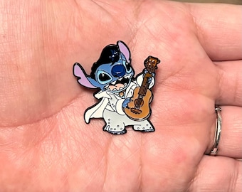 Stitch Elvis Enamel Pin - Rock and Roll Singer Guitar TV Show Metal Pin