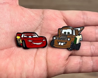 Mater and McQueen Set Enamel Pin - 2 pcs Racing Cars Movie Metal Pin