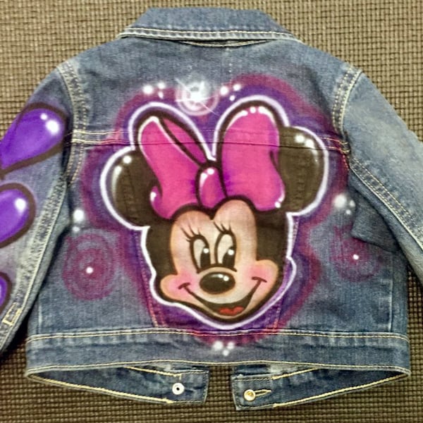 Airbrush Jean Jacket Etsy