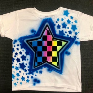Airbrush Star T-Shirt: Custom 50/50 Blend Tee