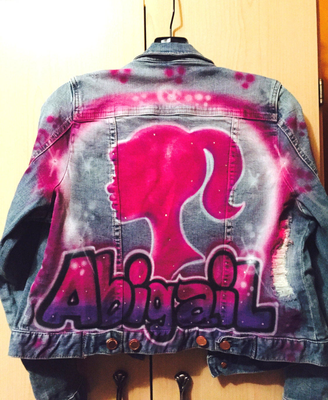 Custom Airbrushed Jean Jacket - Etsy