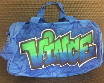 Airbrush Duffle Bags. Personalized  sports bag, gym bag. Kids