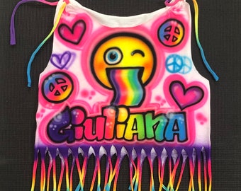 Children/Kids Fringe Airbrush T-Shirt Girls