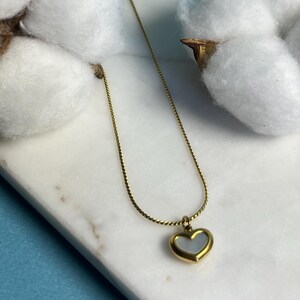 Mini Heart Pendant Necklace – Gold Tone Dainty Everyday Jewelry