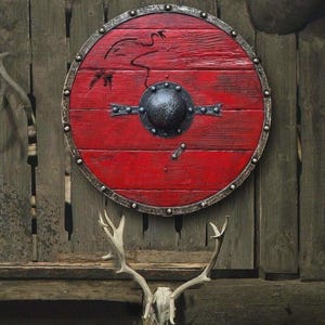 Medieval Ragnar Lothbrok Authentic Battleworn Viking Round Shield 24 Inch Size