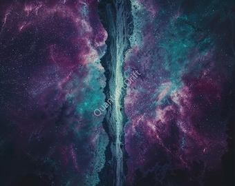 De eeuwige kloof | Galaxy-telefoonachtergrond | Kosmische digitale achtergrond
