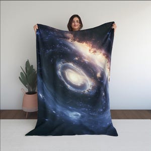Spiral Galaxy Throw Blanket Decor | Space Art