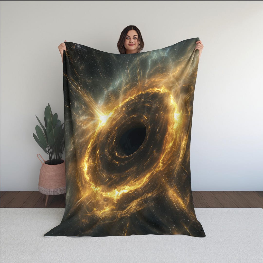 Black Hole Throw Blanket | Galaxy Decor | Space Artwork | Quantum Drift ...