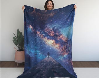 Cosmic Dreamscape Blanket | Celestial Couch Throw | Galaxy Room Decor