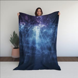 Cosmic Lightfall Throw Blanket – Galaxy Space Art Decor