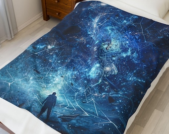 Fractured Eternity | Cosmic Galaxy Sci-Fi Blanket | Fantasy Space Throw
