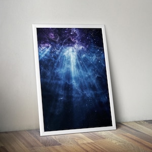 Cosmic Lightfall Poster | Galaxy Decor | Space Wall Art | Quantum Drift