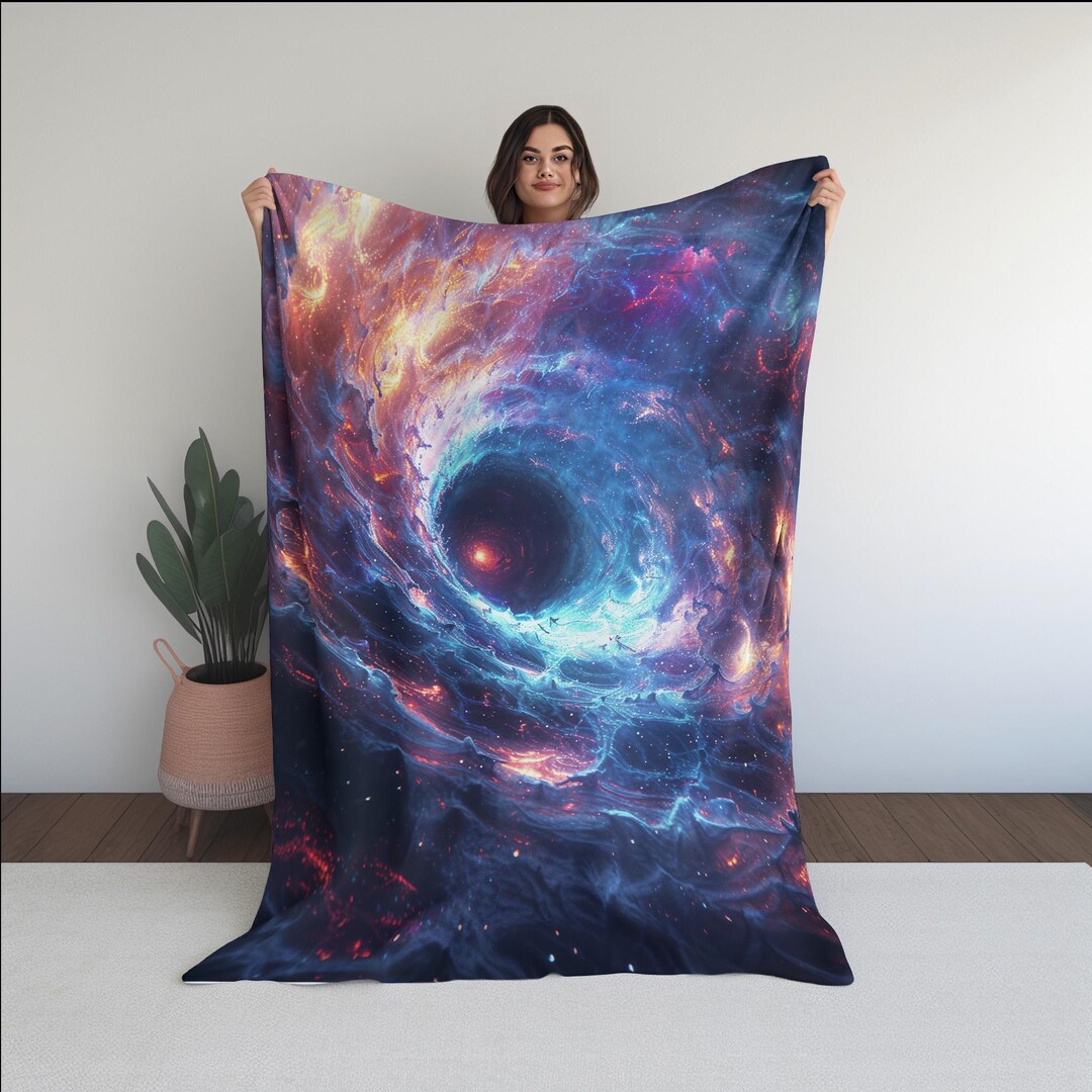 Eventfall | Cosmic Black Hole Blanket | Galaxy Sci-fi Space Throw - Etsy